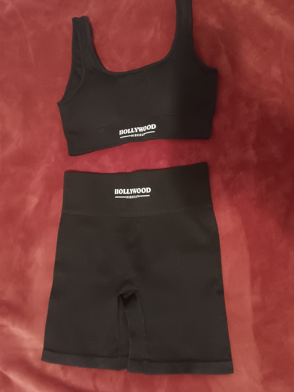 Mid-Rise Ribbed Black Women's Bike Shorts